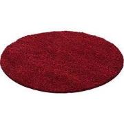 Tapijtenloods Basic Rond Shaggy vloerkleed Rood Hoogpolig- 120 CM ROND