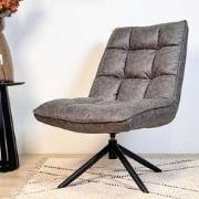 Draaifauteuil Yuki Antraciet Eco-leer 360° Draaibaar