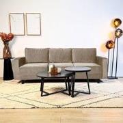 3-zits Bank Kale Velvet Crème - comfortabele losse kussens