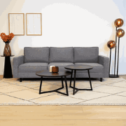 3-zits Bank Kale linnen stof grijs - comfortabele kussens