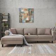 Hoekbank Links Kale Stof Crème