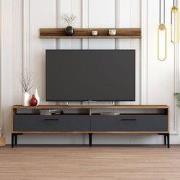 TV Meubel Set Istanbul Walnoot Antraciet Melamine 180x47x35 cm