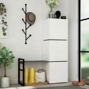 Schoenenkast Mello Wit Antraciet Melamine 109x149x39 cm