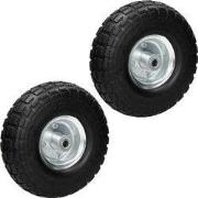 2 x zakwagenwiel massief rubber zwart 260 x 85 mm