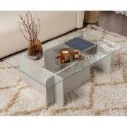 Salontafel Grijs Melamine Glas Opal 105x65x30 cm