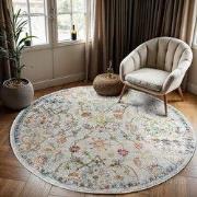 Tapijtenloods Picasso Sarough Vintage Rond Vloerkleed Creme / Beige La...