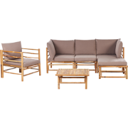 CERRETO - Loungeset 5-zits met fauteuil - Taupe - Bamboehout