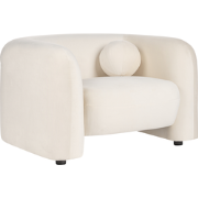 LEIREN - Fauteuil - Gebroken wit - Fluweel