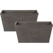 PORIA - Bloempot set van 2 - Grijs - 60 cm - Klei-vezelmengsel