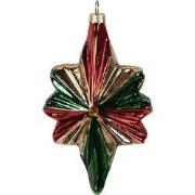 Clayre & Eef Kerstbal 9x4x14 cm Rood Groen Glas