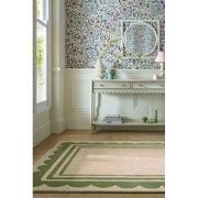 Laagpolig vloerkleed Lois - 100% Wol - Groen - 120 x 170 cm