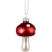 Clayre & Eef Kersthanger Paddenstoel Ø 4x7 cm Rood Wit Glas