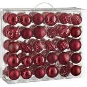 Christmas Baubles Set - 60 Pieces - Ø7 cm - Unbreakable - Dark Red