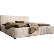 Meubella - Tweepersoonsbed Infinity - Beige Fluffy ribstof - 180x200cm