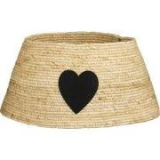 Christmas Tree Skirt with Heart - L50 x W50 x H26 cm - Cream, Black