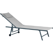 SORONI - Ligstoel set van 2 - Grijs/Lichtgrijs - Staal