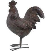 Clayre & Eef Beeld Haan 19x9x24 cm Grijs Bruin Polyresin