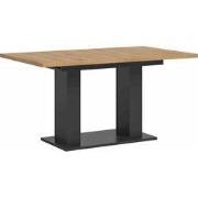 Motion Eetkamertafel Dubbele Zuilpoot Grijs, Eiken Decor