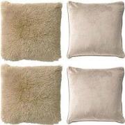 Dutch Decor KUSSENSET - 4-delig Fluffy & Velvet - 45x45 cm - inclusief...