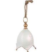 Clayre & Eef Decoratie Hanger Bel Ø 16x22 cm Wit Metaal