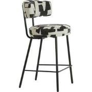 Light&living Barkruk 52,5x51x93 cm HARVIE crème-zwart+mat zwart