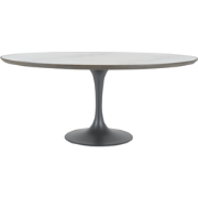 Ovale eettafel van wit marmer L180 cm - TULIPE