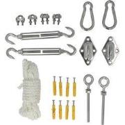 4gardenz® 29 delige Schaduwdoek Bevestigingset  RVS/Nylon Paal-Muur