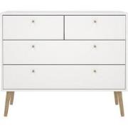 Ladekast met 4 lades en houten poten B98,7 cm  TARP