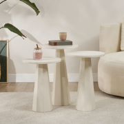 Set van 3 witte salontafels H57/H52/H47 cm - LILYUM