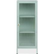 Commode avec 1 porte vitrée et 2 étagères en métal L40 cm - MILTON