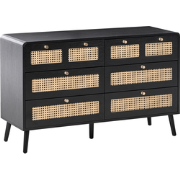 MOURA - Ladekast 6 lades - Zwart - MDF