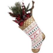 Clayre & Eef Kersthanger Kerstsok 25x6x62 cm Wit Metaal