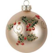 Clayre & Eef Kerstbal Ø 8x8 cm Goudkleurig Glas