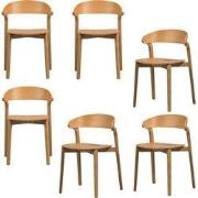 WOOOD Cras Eetkamerstoelen - Essenhout - Naturel - Set van 6