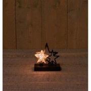 STER GLAS OP METALEN VOET MET 2 METALEN STER - 15X6X15,5CM - 2AA - 6H/...