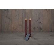 2PCS ANTIEK ROZE RUSTIEK WAX DINER KAARS 23CM BEW. VLAM MET AFSTANDS B...