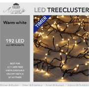0,7-1 meter treecluster 192 LED warm wit met timer