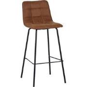 LABEL51 Eetkamerstoel Bistro - Cognac - Micro Suede - Hoog