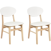 AMERY - Eetkamerstoel set van 2 - Off-white - Rubberhout