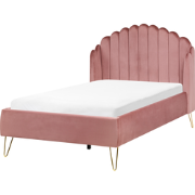 AMBILLOU - Tweepersoonsbed - Roze - 120 x 200 cm - Fluweel