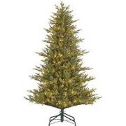 Kunstkerstboom Meran groen H215 x dia. 137 cm met 384 LED warm wit