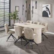 Eettafel Jimi 180x90 cm travertin beige