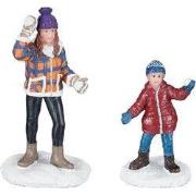 Snowball fight women and child 2 pieces l3,5xw3xh7 cm
