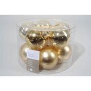 4 stuks - 10 kerstballen licht goud glans-mat 60 mm