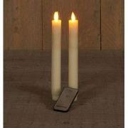 Batterijverlichting 2 stuks rustiek ivoor wax diner kaars 23 cm bewege...