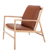 Dedo easy chair whitewash - dakar leather whisky zitting
