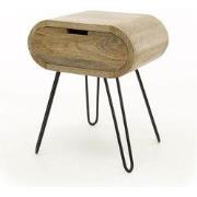 Nachtkastje Massief Mangohout - Zand - 50cm - 1 Lade