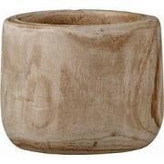 Mica Decorations Pia Bloempot - H16 x Ø19 cm - Paulownia Hout - Lichtb...