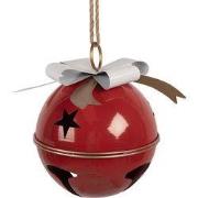 Clayre & Eef Decoratie Bel Ø 25x30 cm Rood Metaal