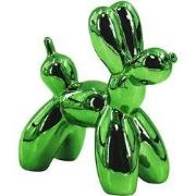 Ornament- Balloon Dog Statue- Ceramic- Metallic Green- 20x9x19 cm